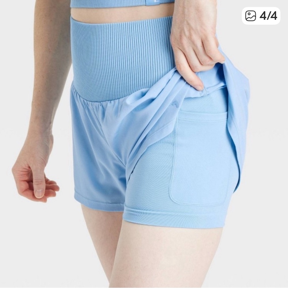 NWOT JoyLab High Rise Light Blue Women's Shorts - Picture 3 of 3